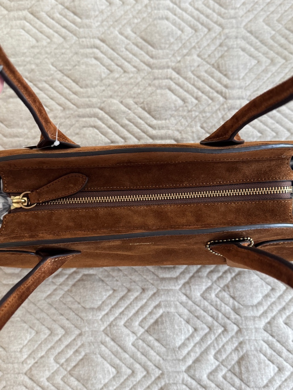 Coach Warm Brown Suede Empire 34 - Picture 8 of 10